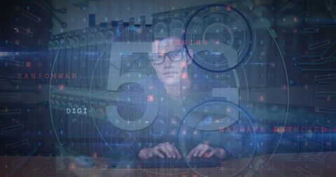 Hacker Analyzing Data with Digital Interface in 5G Environment - Download Free Stock Images Pikwizard.com