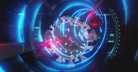 Futuristic Global Network Connections Concept with Digital Interface