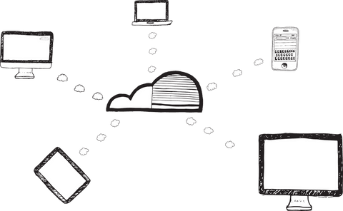 Cloud Computing Concept with Connected Device Icons on Transparent Background - Download Free Stock Videos Pikwizard.com