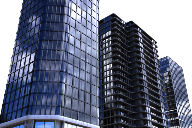 Transparent Modern Office Buildings 3D Rendering - Download Free Stock Videos Pikwizard.com