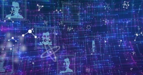 Digital Network Connections with User Avatars and Molecules - Download Free Stock Images Pikwizard.com