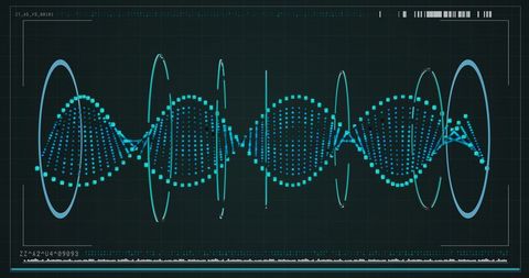 Futuristic Digital DNA Visualization Interface