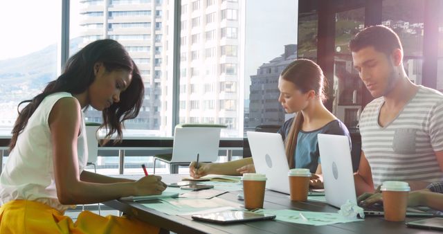 Multiracial Team Working Together in Modern Office with Natural Light - Download Free Stock Images Pikwizard.com