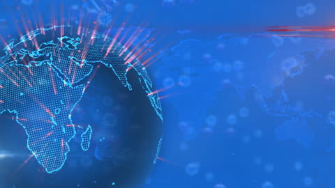 Digital Globe with Festive Lights on Blue Background