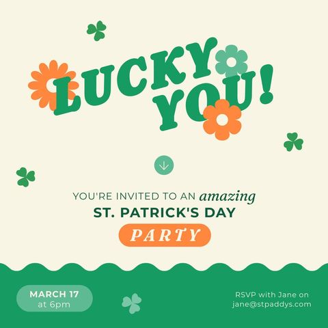 Colorful st. Patrick's day party invitation with shamrock theme