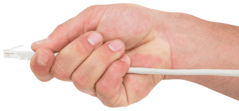 Hand Holding Ethernet Cable Transparent Background