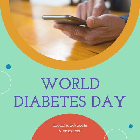 World Diabetes Day Poster with Smartphone User - Download Free Stock Templates Pikwizard.com