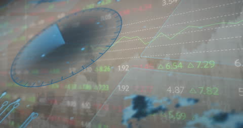 Futuristic Digital Data Overlaying Urban Skyline