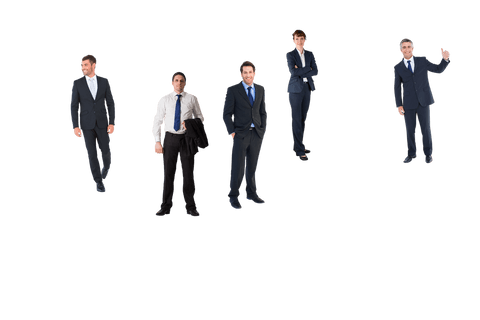 Smiling business team on transparent background collaboration concept