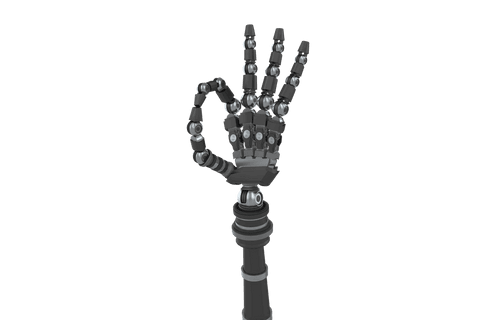 Transparent Robotic Hand Making OK Gesture Facing Camera - Download Free Stock Videos Pikwizard.com
