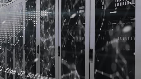 Animated World Map Overlay on Server Room Technology