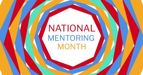 National mentoring month colorful geometric celebration concept