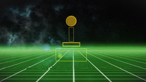 Retrofuturistic Digital Cityscape with Abstract Shapes