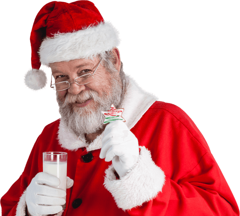 transparent santa claus holding milk and christmas cookie - Download Free Stock Videos Pikwizard.com