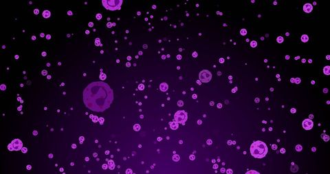 Floating Purple Cells on Violet Background