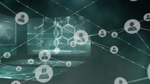 Futuristic Network Connections in Digital Matrix Interface