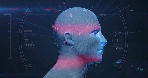 Digital Human Head with Futuristic Data Visualization - Download Free Stock Images Pikwizard.com