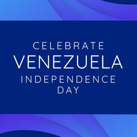 Celebrate Venezuela Independence Day Over Blue Background - Download Free Stock Templates Pikwizard.com