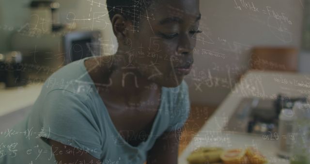 Young African-American Girl Learning Math Equations at Home - Download Free Stock Images Pikwizard.com