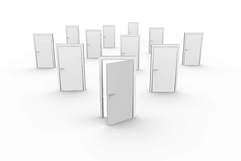 multiple white doors with open entrance on transparent background - Download Free Stock Videos Pikwizard.com
