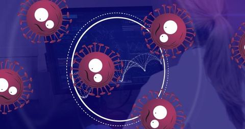 Covid-19 cells and dna strand data analysis in digital display