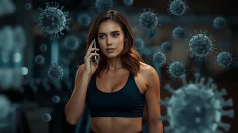 Woman Gym Environment Virus Model Interaction Dialogue