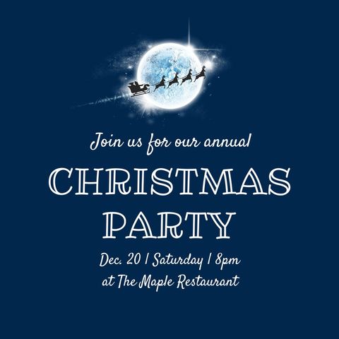 Christmas Party Invitation with Santa and Full Moon Design - Download Free Stock Templates Pikwizard.com
