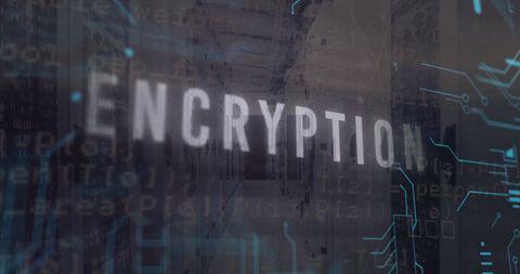 Digital Encryption Technology Over Server Room - Download Free Stock Images Pikwizard.com
