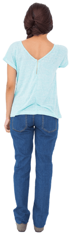 casual woman standing backwards on transparent background - Download Free Stock Videos Pikwizard.com