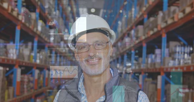 Confident Warehouse Manager with Helmet in Inventory Control Facility - Download Free Stock Images Pikwizard.com