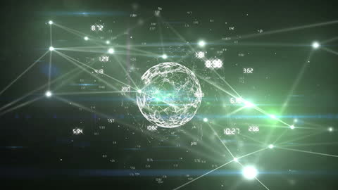 Futuristic Digital Globe with Numeric Data and Connectivity