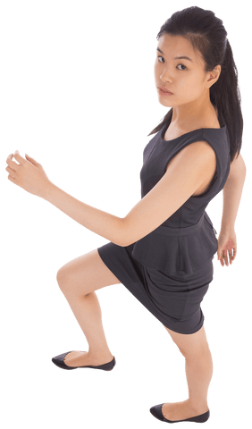 Transparent background asian businesswoman walking journey concept