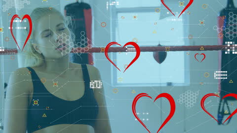 Abstract Data and Love Conceptual Overlay on Woman