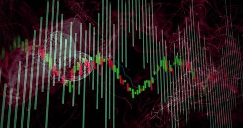 Futuristic Financial Data Visualization with Candlestick Chart