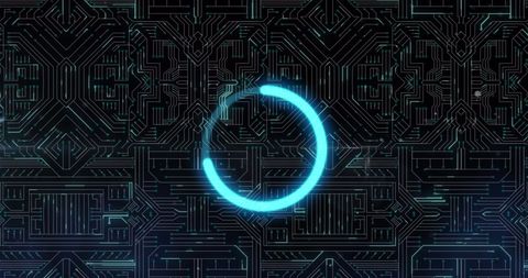 loading animation with futuristic circuit background - Download Free Stock Images Pikwizard.com