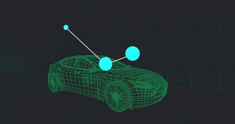 Futuristic 3D Car Model With Network Connections - Download Free Stock Images Pikwizard.com