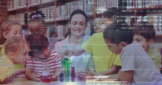 Diverse Group of Children in Science Class Conducting Experiments - Download Free Stock Images Pikwizard.com