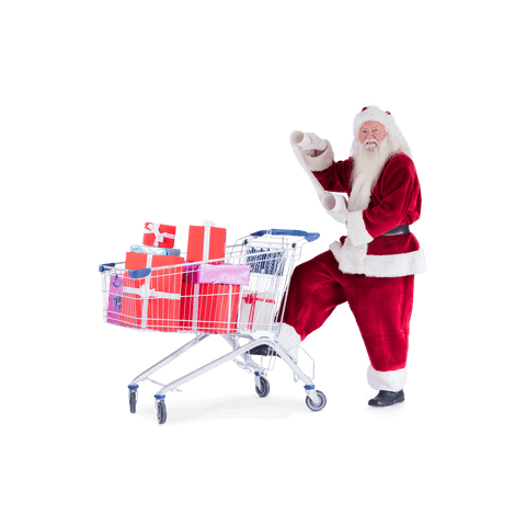 santa claus shopping with cart full of gifts transparent background - Download Free Stock Videos Pikwizard.com