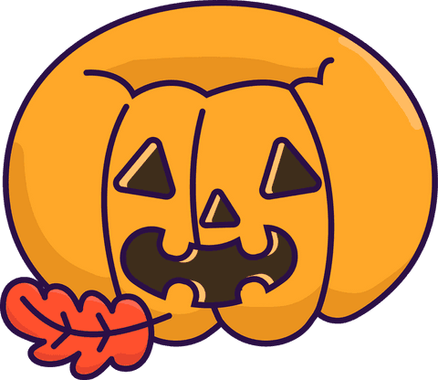 Cartoon Jack-o'-lantern with Leaf Transparent Background - Download Free Stock Videos Pikwizard.com