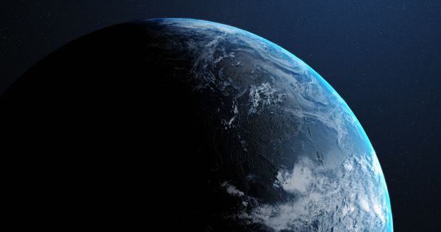 Earth from Outer Space during Night to Morning Transition - Download Free Stock Images Pikwizard.com