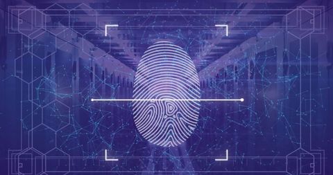 Fingerprint Scanning in Digital Interface with Futuristic Elements - Download Free Stock Images Pikwizard.com