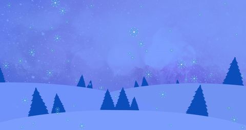 Snowfall Over Winter Forest Design Featuring Pine Trees
