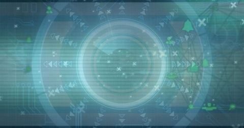 Futuristic hud display analyzing digital data metrics