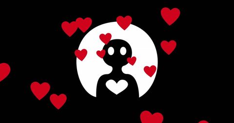 Minimalist Love Concept with Heart Icons on Black Background - Download Free Stock Images Pikwizard.com