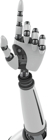 Transparent Background Showing Robotic Hand Gesture Signaling Innovation