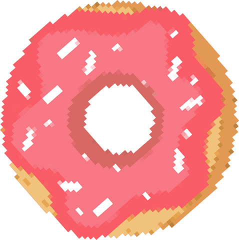 pixel art donut with pink frosting on transparent background - Download Free Stock Videos Pikwizard.com