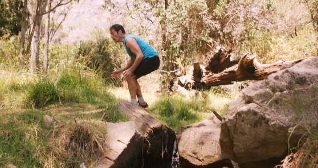 Man Exercising Outdoors in Nature Park - Download Free Stock Photos Pikwizard.com