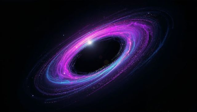 Vivid cosmic spiral around black hole in deep space