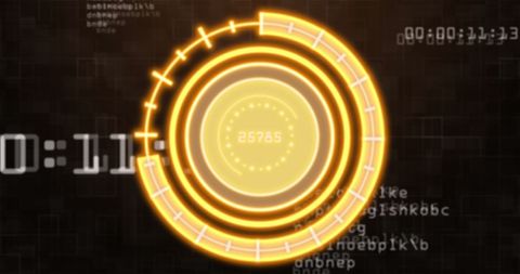 Futuristic data scanning interface with digital target display