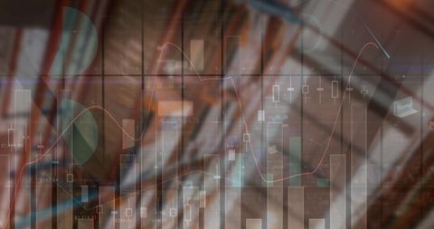 digital financial data overlaid on warehouse image - Download Free Stock Images Pikwizard.com